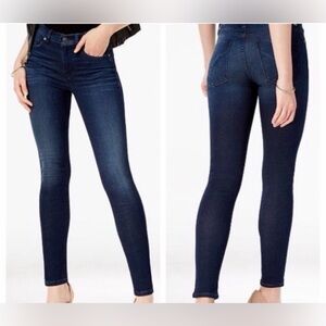 Hudson Nico Mid Rise Skinny Jeans Dark Wash Indigo Blue Denim Made in USA